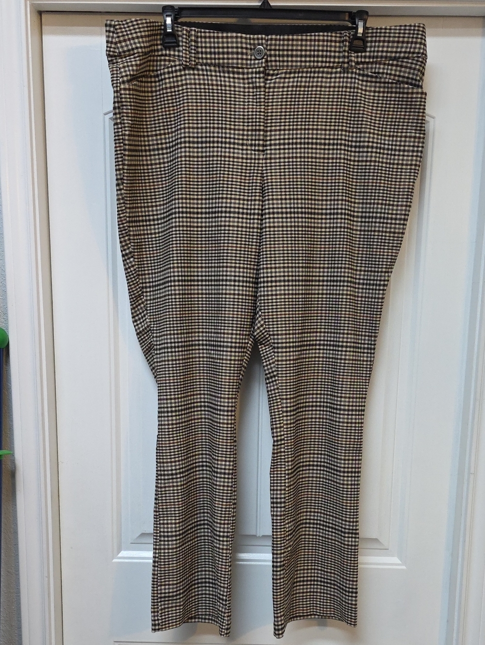Maurices Brown and Black Plaid Straight-Leg Pants - Sz 24W